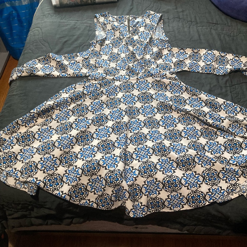 Closet London crossover bodice dress with circle skirt 10 UK/6-8 US